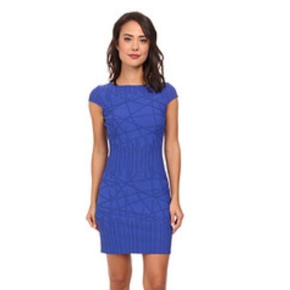 NWT Julia Jordan Cobalt Blue Cap Sleeve Sheath Dress Women’s 10 - Picture 1 of 8